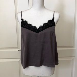 Satin Cami with Lace Detail